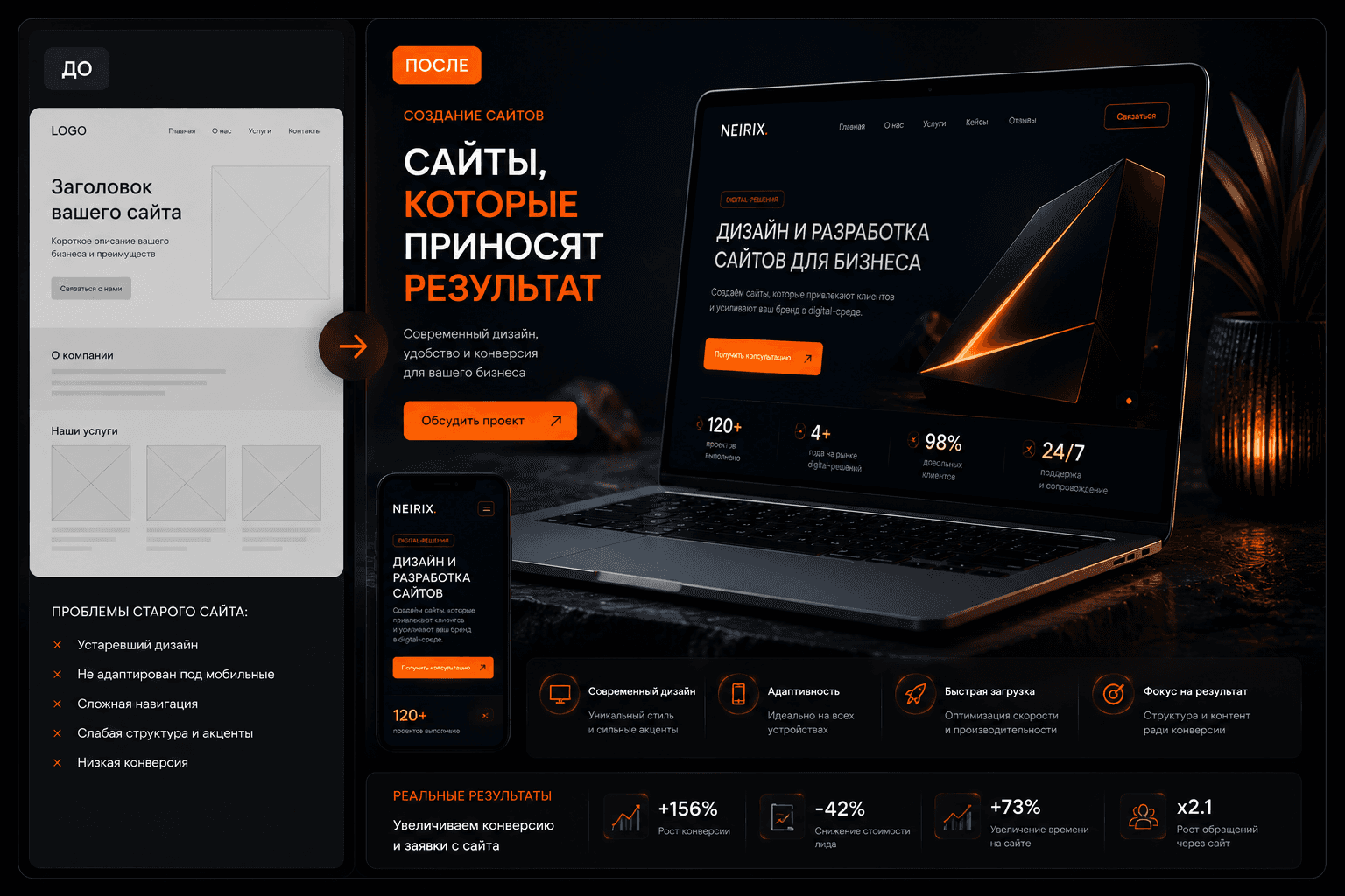 Создание и дизайн современного сайта для бизнеса
