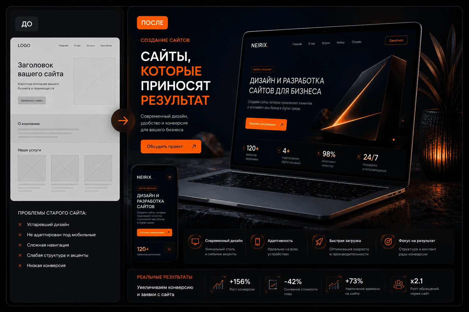 Создание и дизайн современного сайта для бизнеса